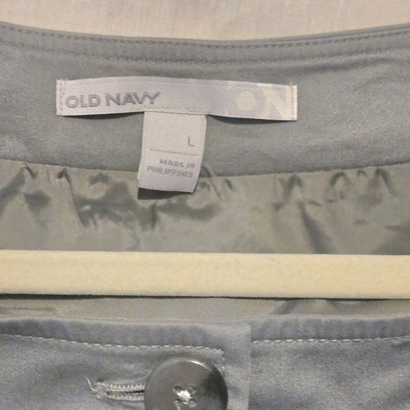 Old Navy gray crop jacket Woman’s Large Pockets Short Sleeve 3 Buttons Cotton - Picture 3 of 3